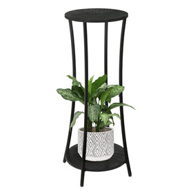 YINMIT round plant stand two-tier display showcases plants while saving floor space indoors