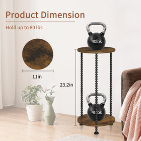 YINMIT space-saving stand with wood tray elevates plants without crowding