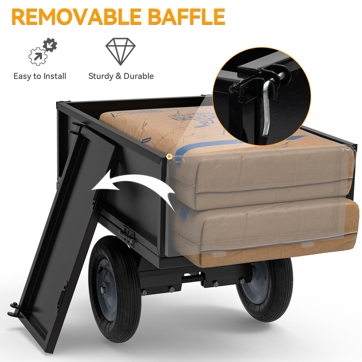 YINTATECH ATV trailer with detachable tailgate simplifies loading