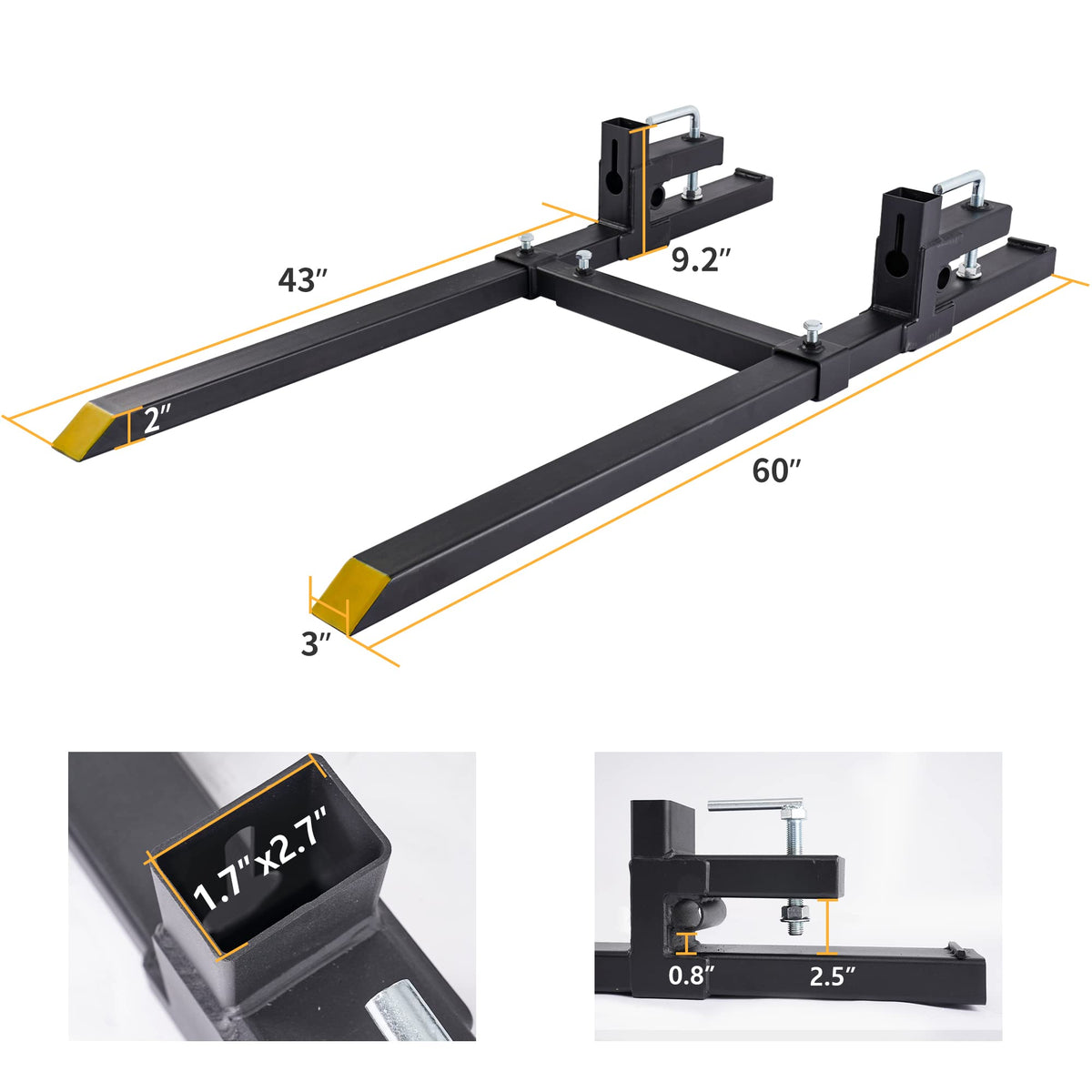 18-34 inch adjustable stabilizer bar in use for balanced loads.