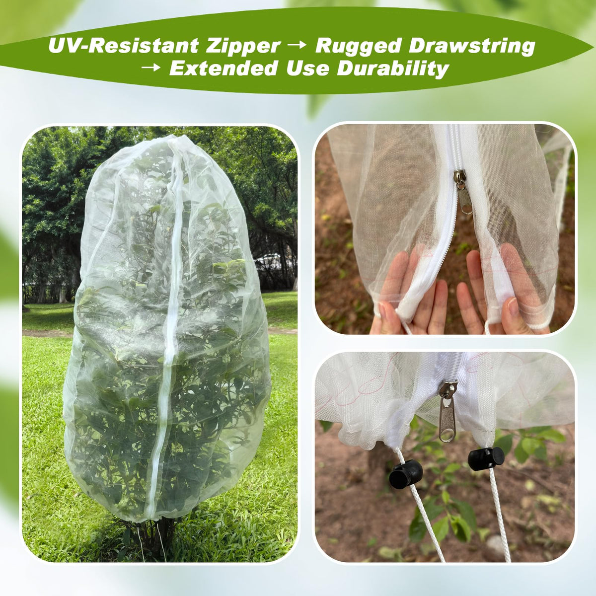 yiosumseuo zipper and drawstring feature enables easy access for picking.