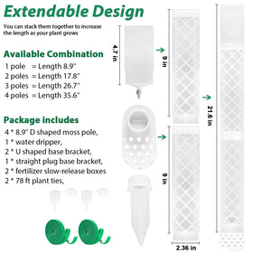 Yioviru anti-tip U-shaped base stabilizing moss poles for Monstera