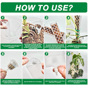 Yioviru four-pack plastic moss poles for vertical plant support