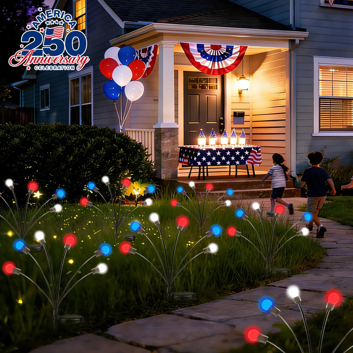 YIQU outdoor decoration lights install quickly with ground stakes.