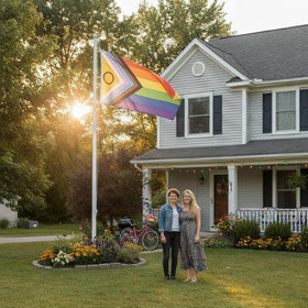 Color-rich polyester fabric of YISDZSW flag resists sun fade