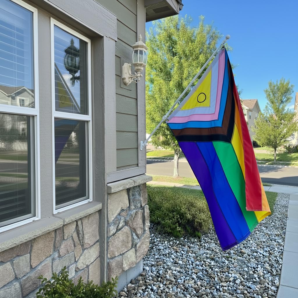 YISDZSW Pride flag displayed in office or home yard