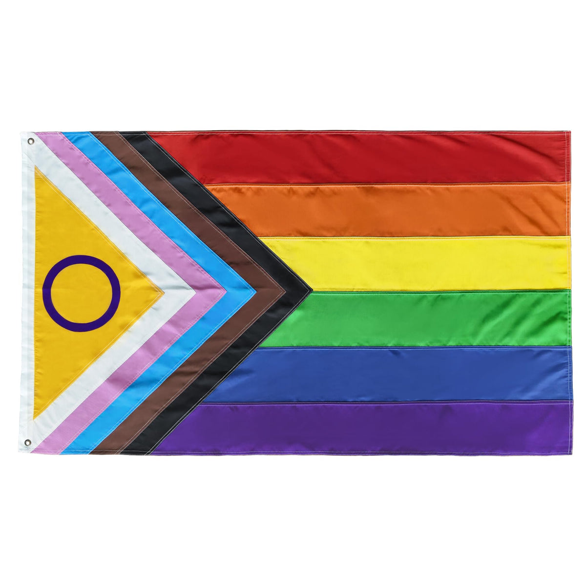 YISDZSW Progress Pride flag on a pole, outdoor-ready with vivid colors