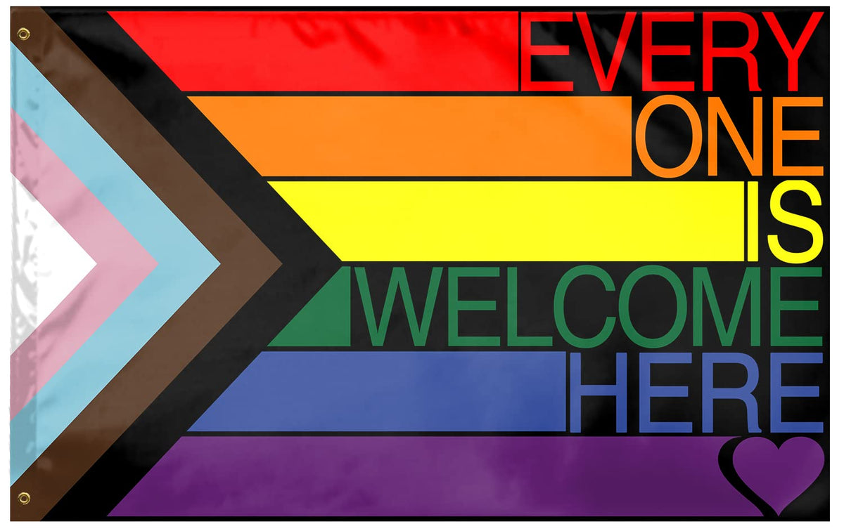 The YISDZSW Progress Pride Flag 3x5 outdoor displays bold colors in the breeze.