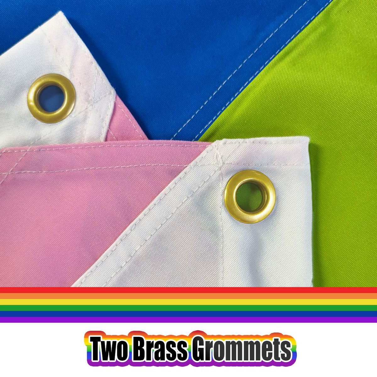 Yellow triangle detail on the YISDZSW flag signaling intersex pride