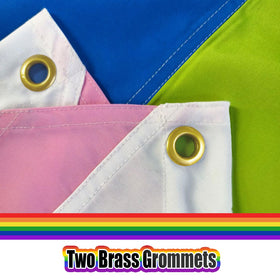 Yellow triangle detail on the YISDZSW flag signaling intersex pride