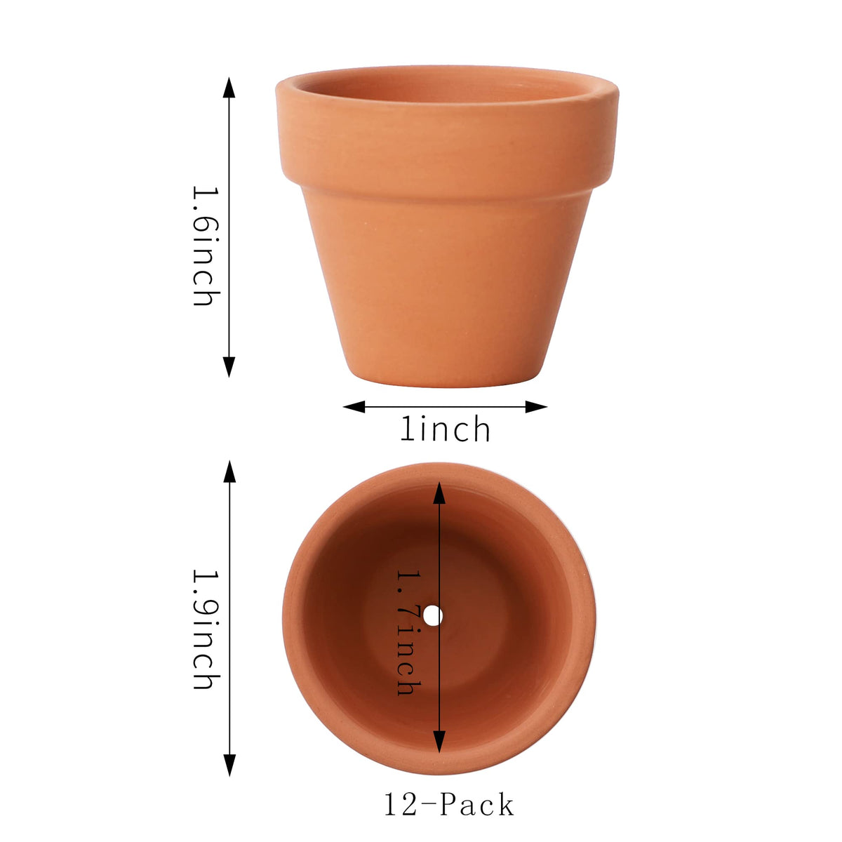 Yishang pack of 12 small terracotta pots for mini plants and crafts