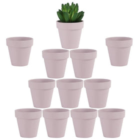 Yishang pink terracotta pot, 2.5-inch, matte finish, ideal for small succulents.
