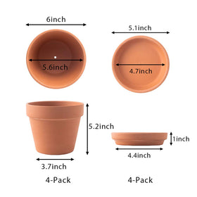 Yishang terracotta pot with drain hole for improved soil drainage.