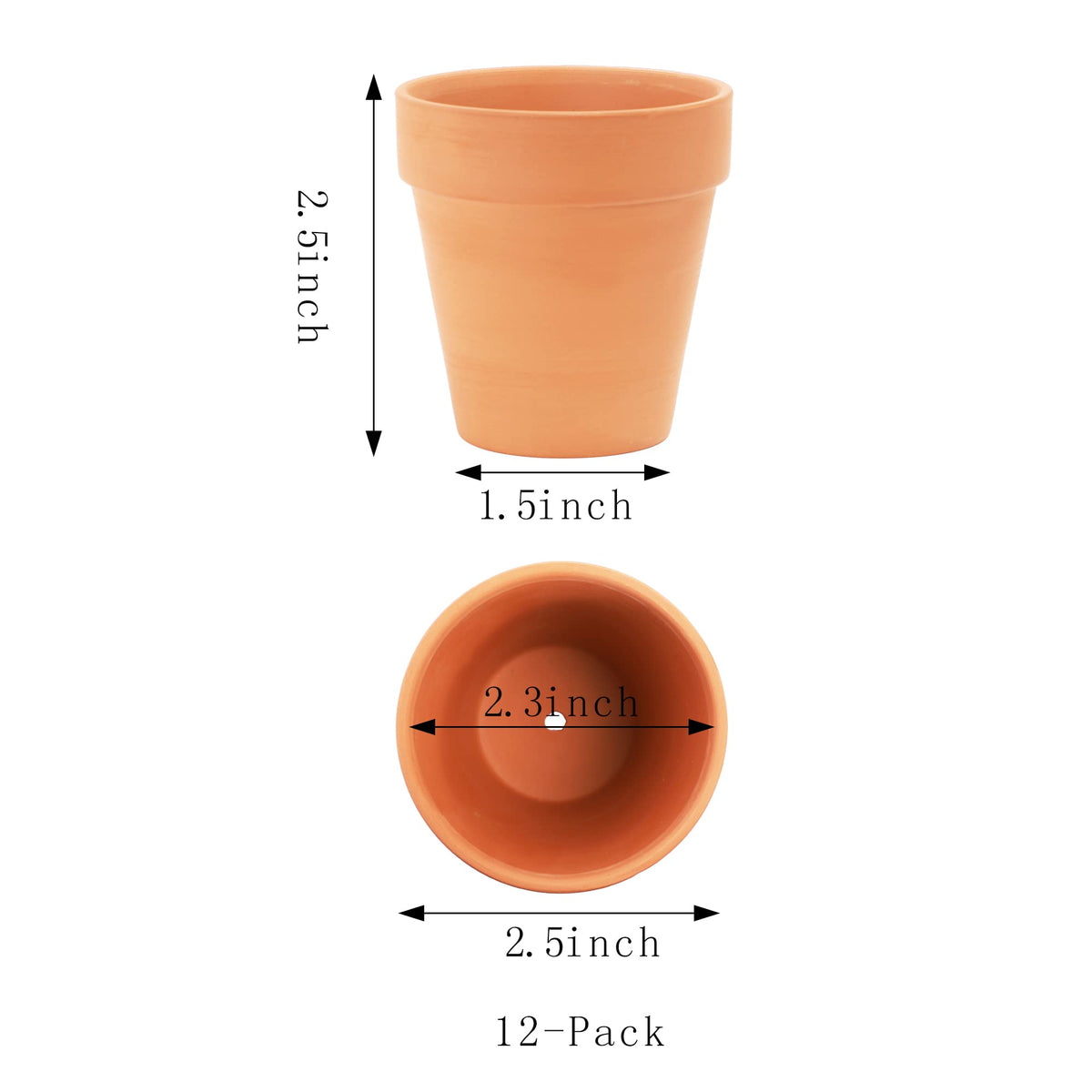 Yishang 2.5 inch terracotta pot showing breathable terracotta for healthy roots.