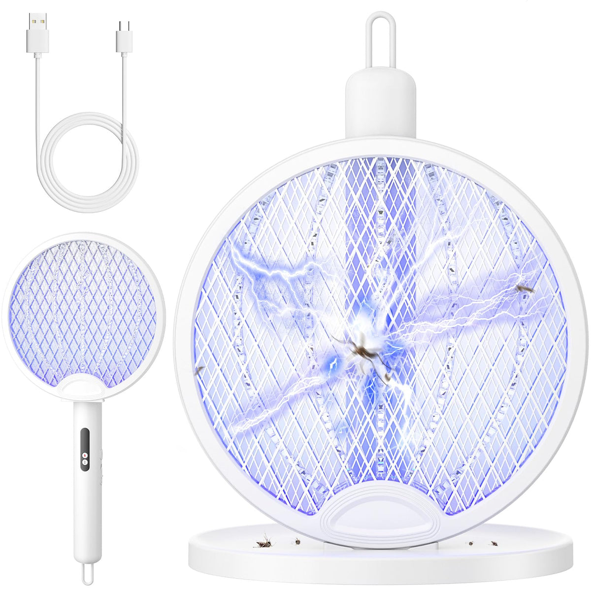 YISSVIC 2-in-1 racket front view for quick indoor insect control.