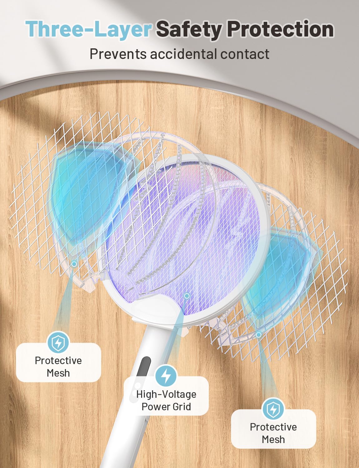 YISSVIC 4000V denser mesh delivers strong insect discharges.