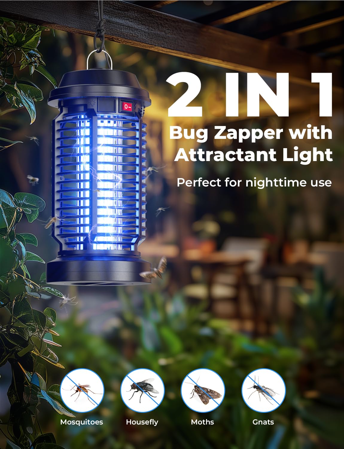 YISSVIC Bug Zapper on patio demonstrates hassle-free lounging.