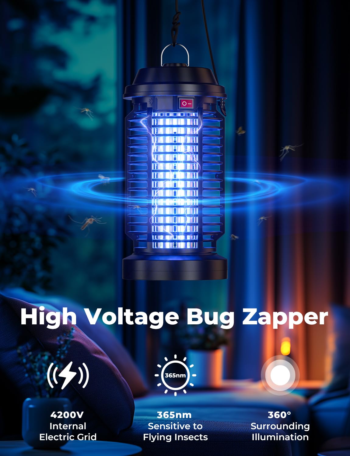 YISSVIC Bug Zapper waterproof case for all-weather use.