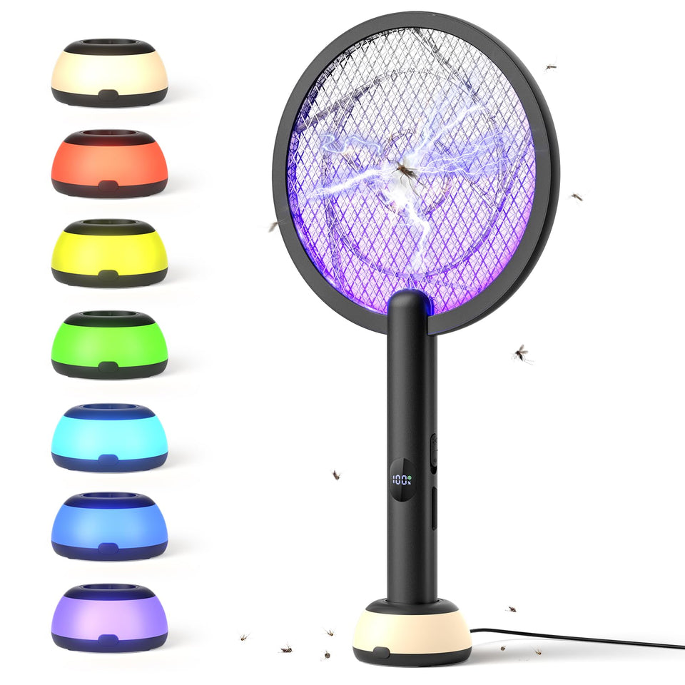 YISSVIC electric fly swatter with 4000V for quick pest zapping indoors and outdoors.