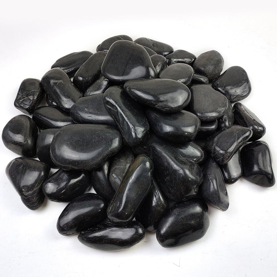 YISZM 40lbs large river rocks, 3-4 inches, ideal for bold outdoor landscaping accents.