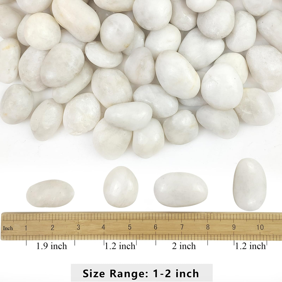YISZM white river rocks close-up polished surface enhances shine
