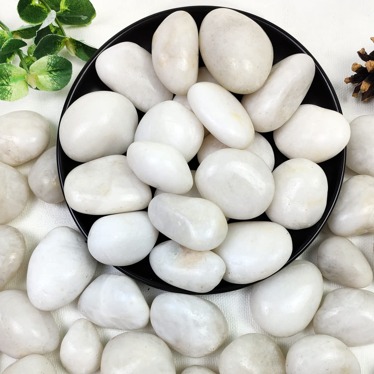 YISZM white river rocks front view for natural decor and easy styling