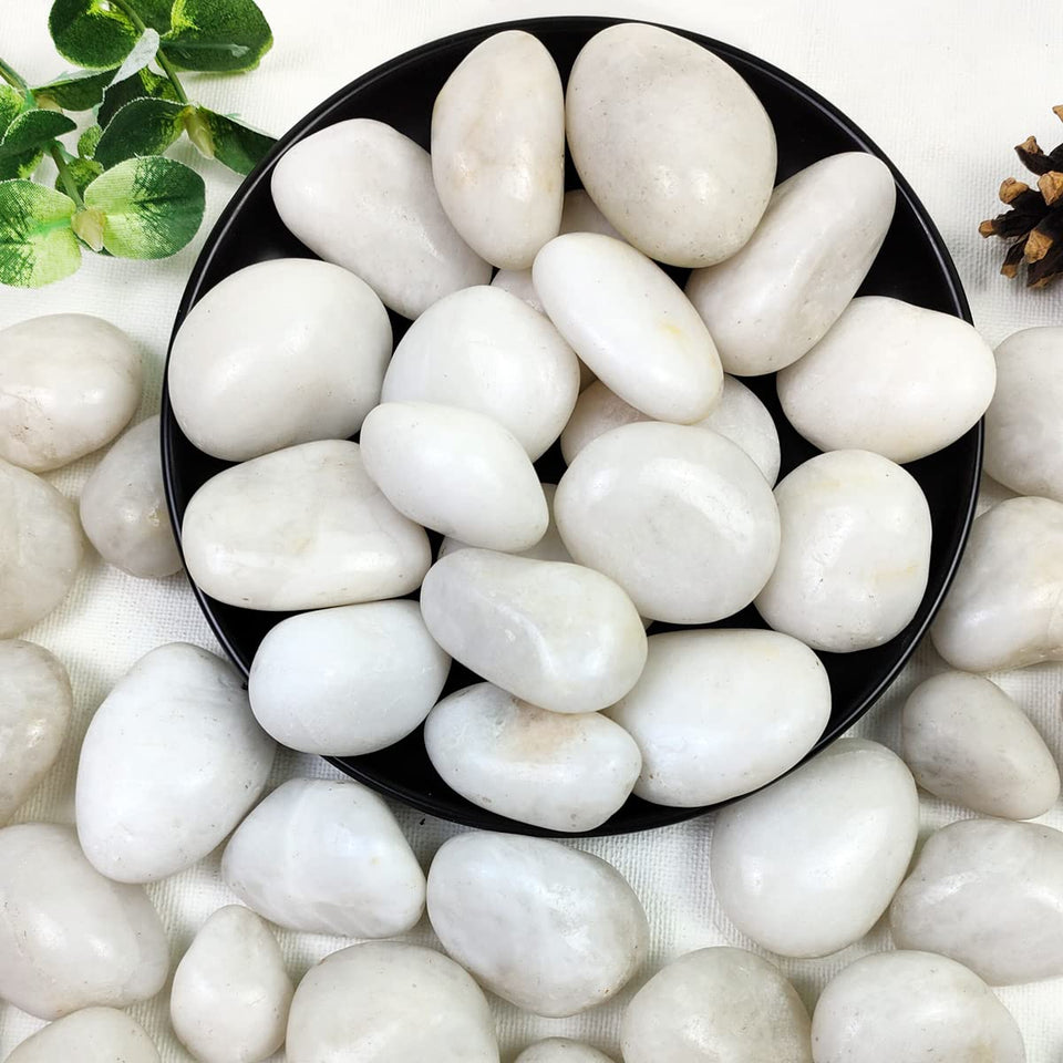 YISZM white river rocks front view for natural decor and easy styling