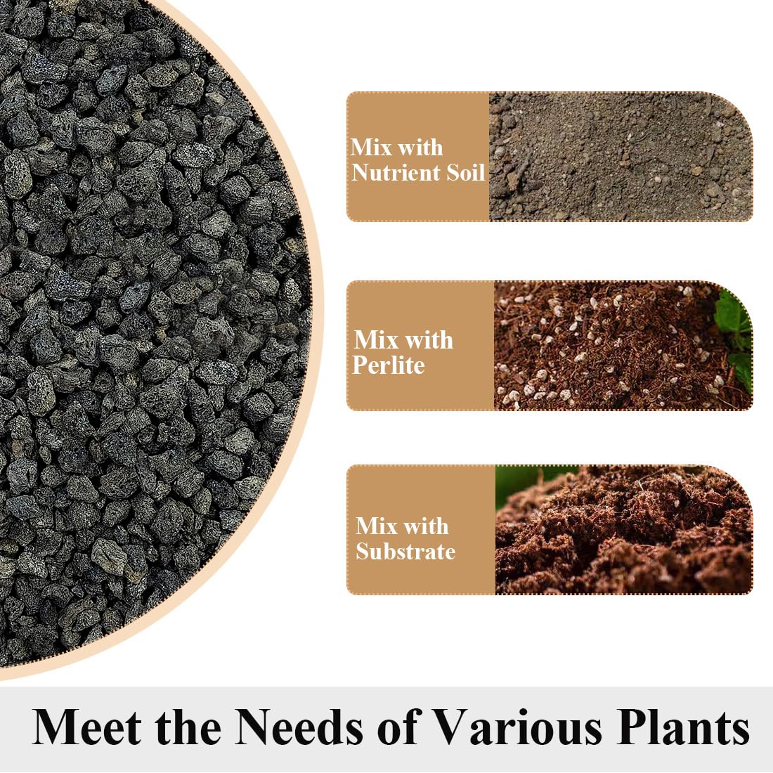 YISZM lava rocks enhance soil aeration for healthy roots.