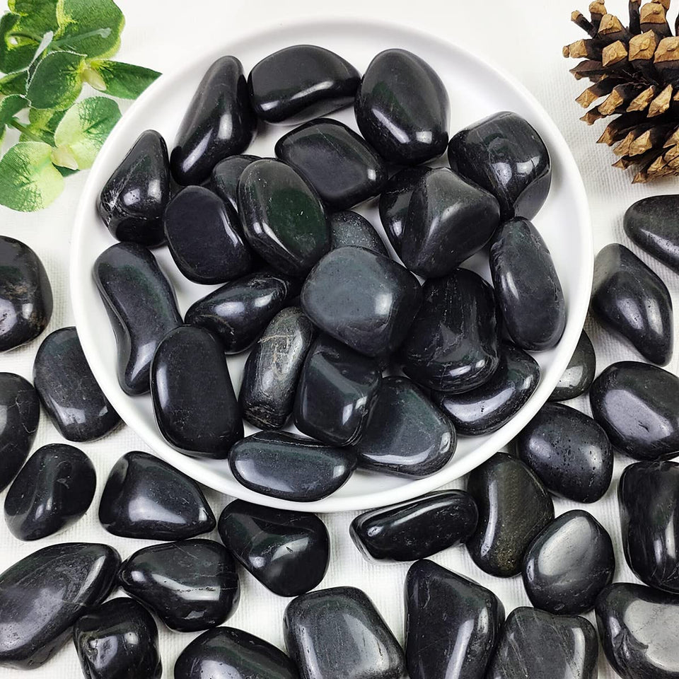 YISZM black pebbles for planters add sleek decor and moisture retention.
