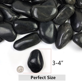 YISZM black pebbles for landscaping provide modern garden design options.