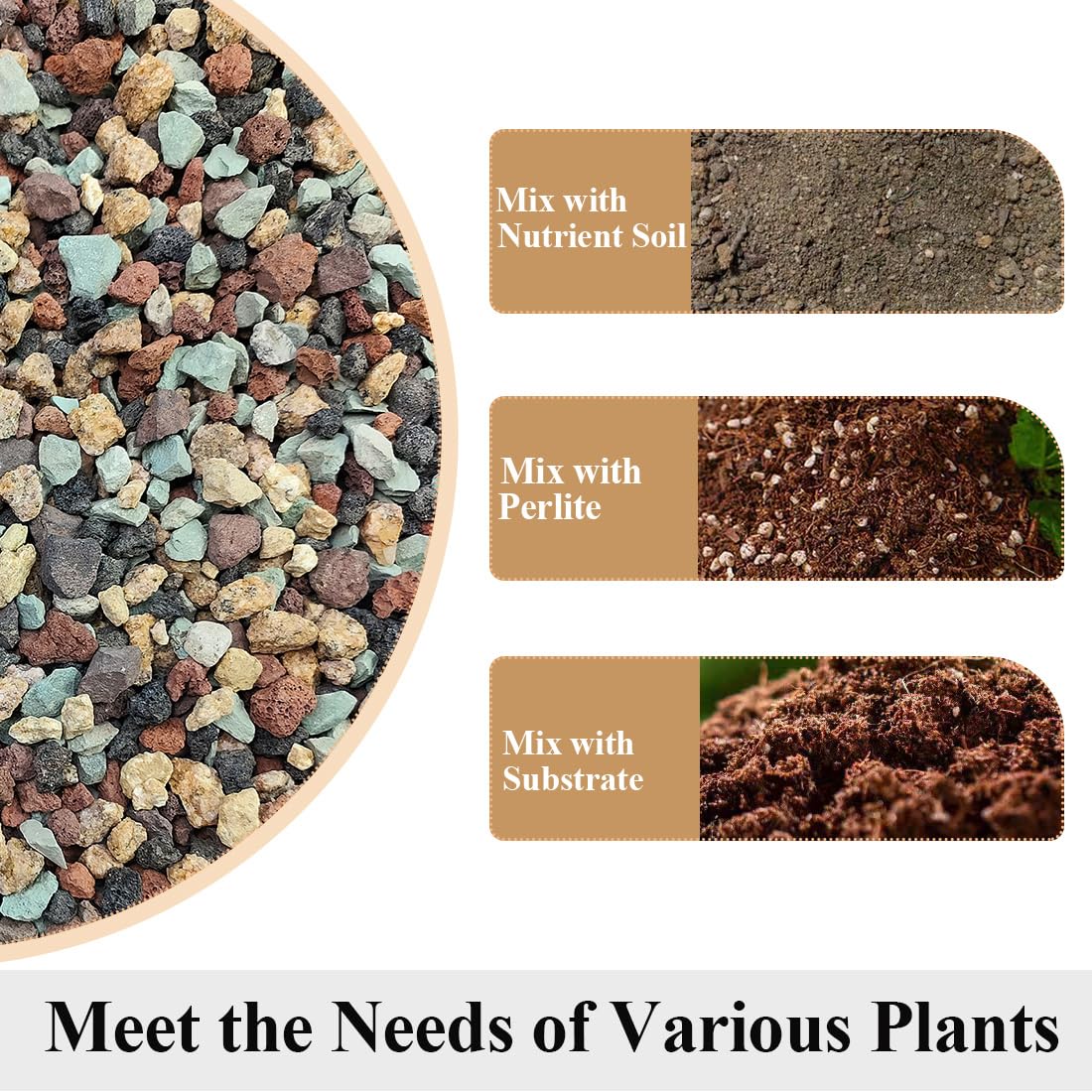YISZM gritty lava rock texture showcases drainage and aeration for bonsai