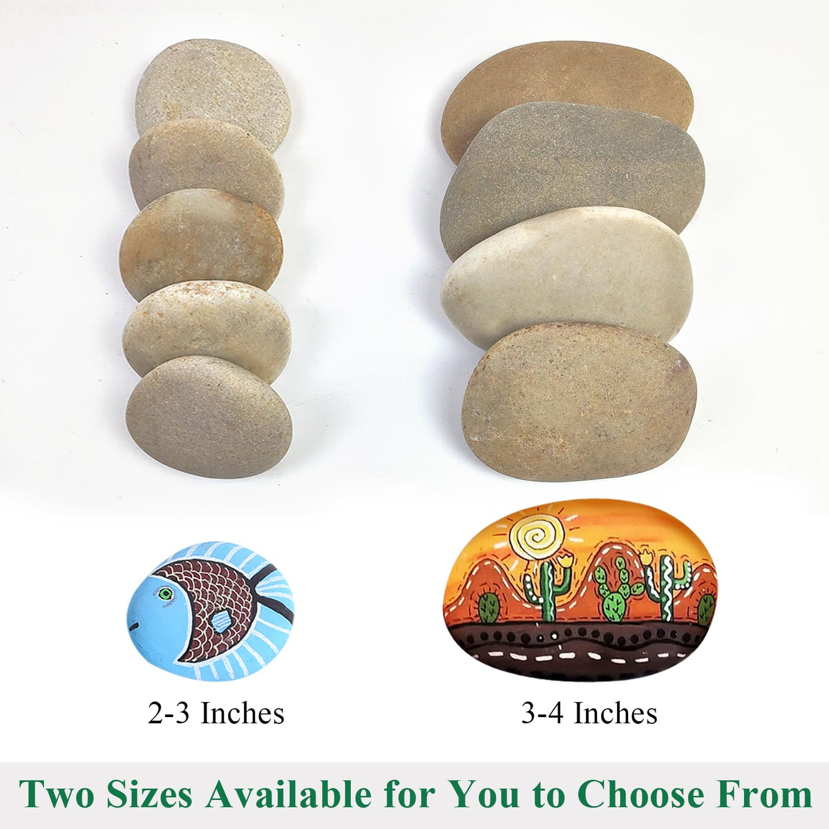 YISZM large painting rocks 3-4 inch, flat surface supports vibrant designs