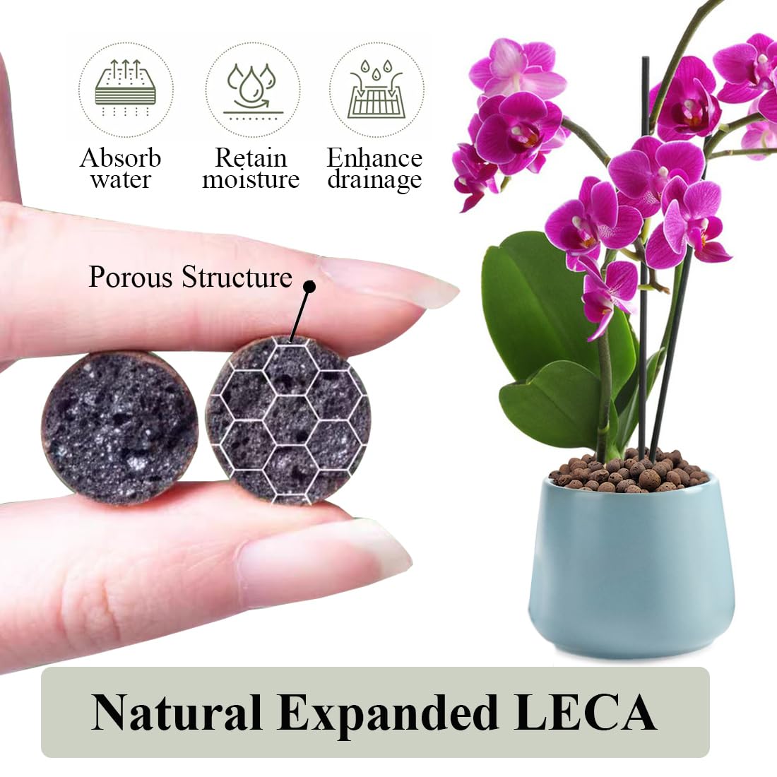YISZM LECA balls with porous structure ideal for root oxygenation in hydroponics.