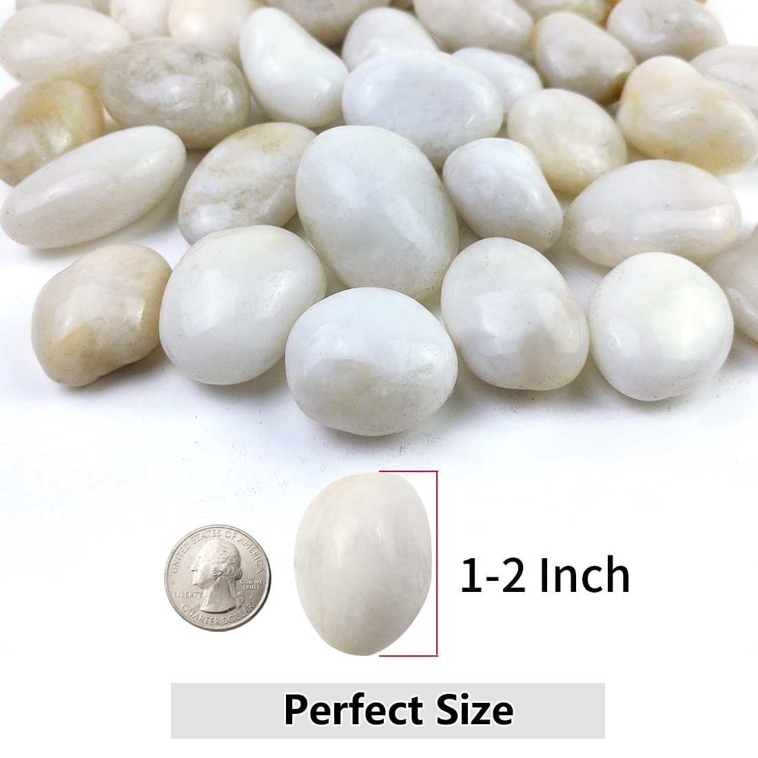 YISZM natural white pebbles 1-2 inch for planters, improving drainage and aesthetics