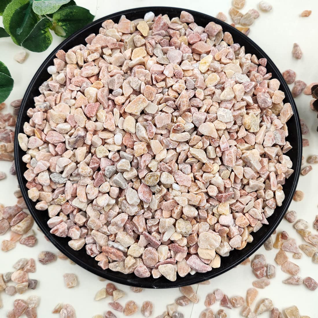 YISZM Peach gravel closeup for decorative plant displays.