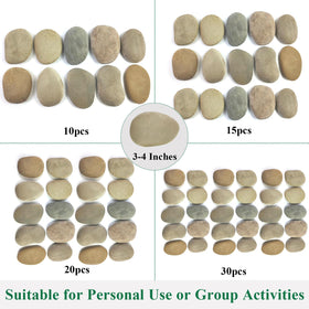 YISZM river rocks set, natural stones with easy-to-paint texture.