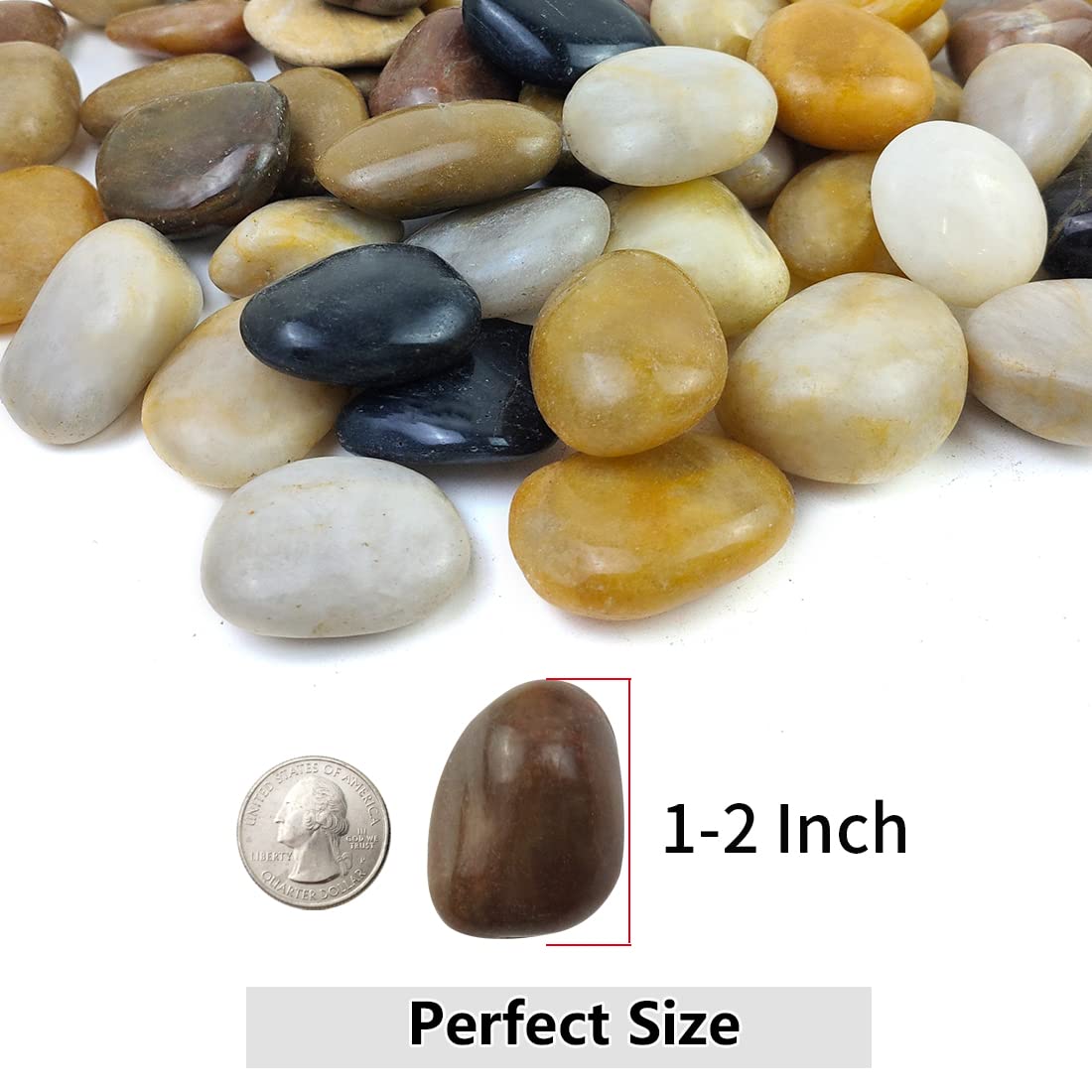 YISZM river rocks with a polished glossy finish for eye-catching displays.