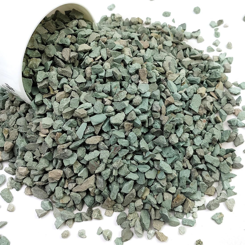 YISZM green zeolite rocks base add stability for succulents and cacti.