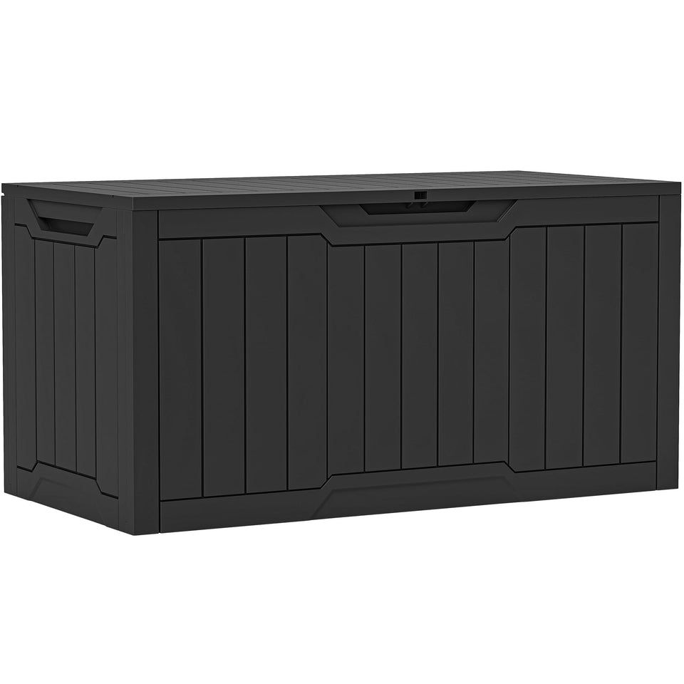 YITAHOME 100 gallon outdoor storage box with wood grain texture for patio aesthetics