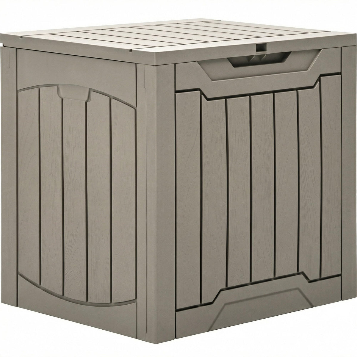 YITAHOME 31-gallon outdoor storage box with lid closed, weatherproof storage for tools and cushions.