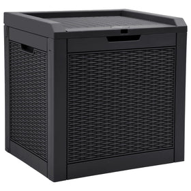 YITAHOME 32-gallon deck box lid closed, weatherproof resin for outdoor storage.