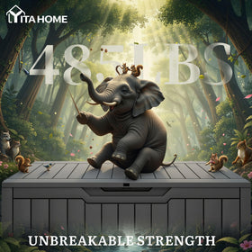 Bench style seating supports up to 485 pounds on YITAHOME box