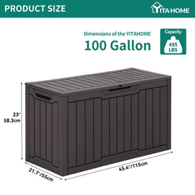 YITAHOME bench-style deck box supports up to 485 pounds