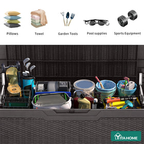 YITAHOME deck box dual side handles simplify moving around.