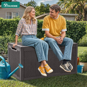 YITAHOME deck box hydraulic struts provide smooth safe lid operation.