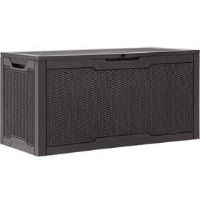 YITAHOME deck box rattan-grain finish elevates outdoor spaces.