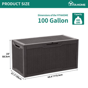 YITAHOME deck box seat bench capacity demonstrates outdoor seating option.