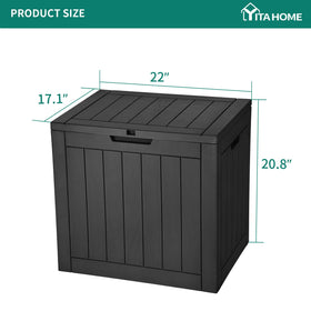 YITAHOME deck box doubles as a surface for outdoor seating.