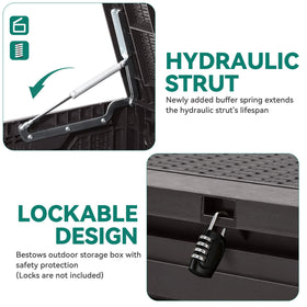 YITAHOME deck box weather-resistant resin shields valuables from rain and sun.