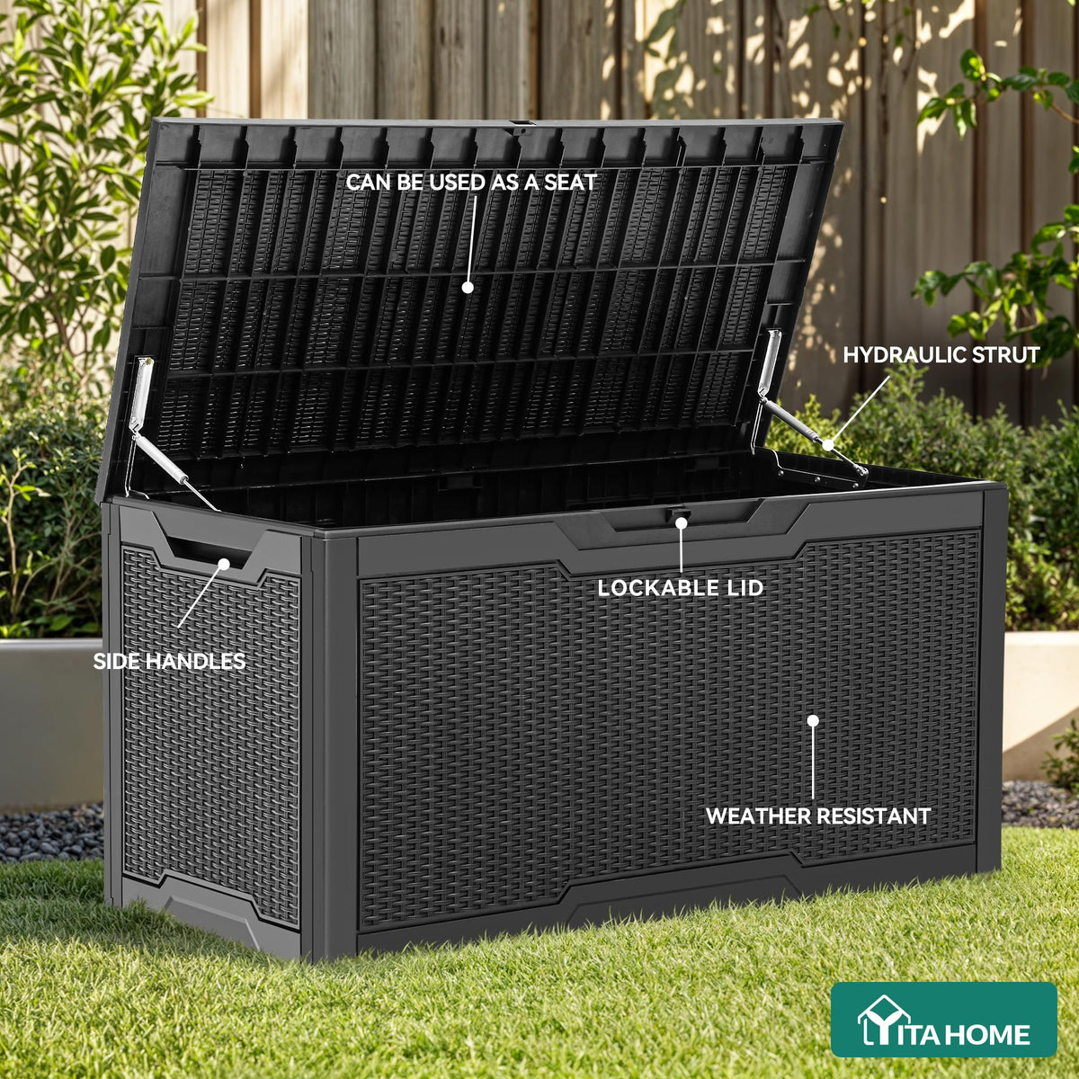 YITAHOME durable resin outdoor storage resists rain and rust.